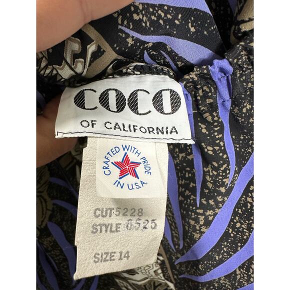 Vintage Coco of California Two-Piece Tiger Abstract Print Size 14 - Picture 6 of 9